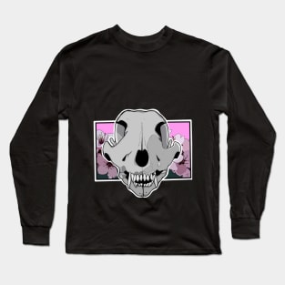 Dog skull with flowers Long Sleeve T-Shirt